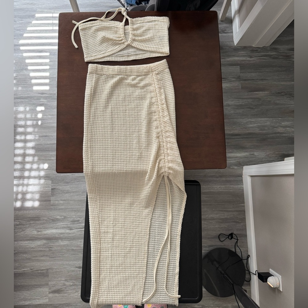 Elegant Cream Skirt Set